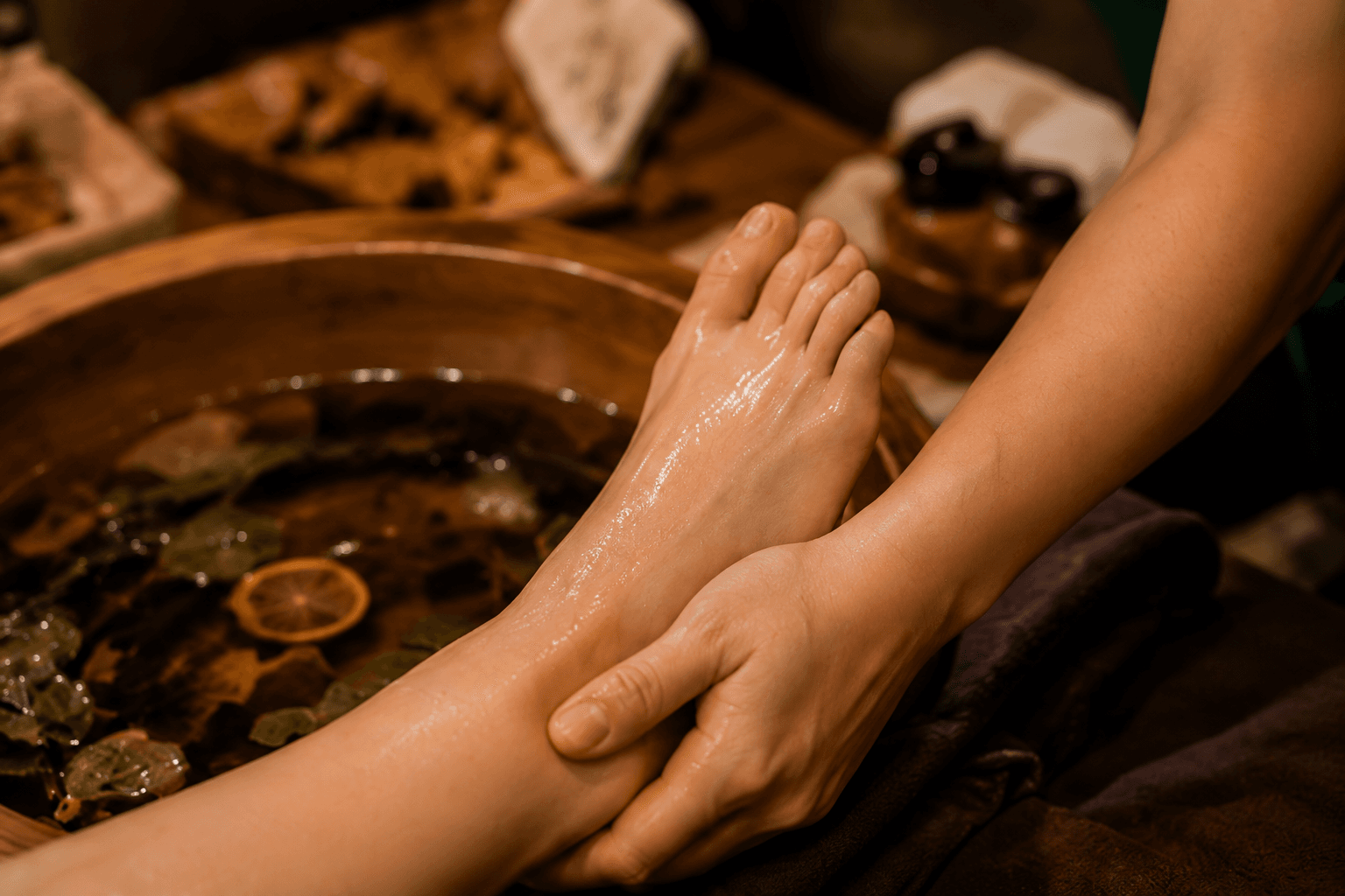 Foot cleansing and warming